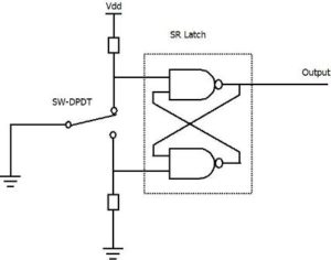 SR latch as switch debouncing circuit