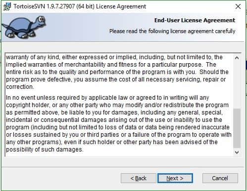 TortoiseSVN Installation Step 2